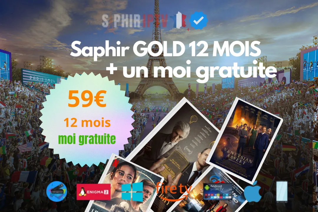 abonnement IPTV Saphir GOLD 12 mois